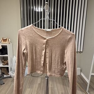 Tan Button-Up Cardigan